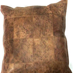 Cotton Designer Leather Cushion Cover