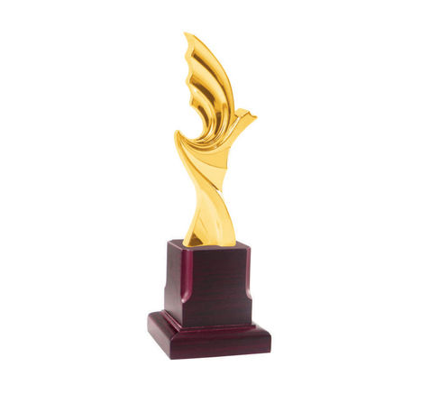 Gold Plated Metal Trophy - Premium Quality Gold Plating, Elegant Design, Expertly Crafted for Recognition