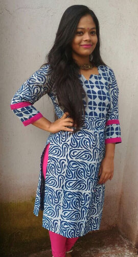 Indigo Cotton Kurtis Size: Medium