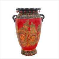 Ceramic Mix Media On Earthen Designer Flower Pot