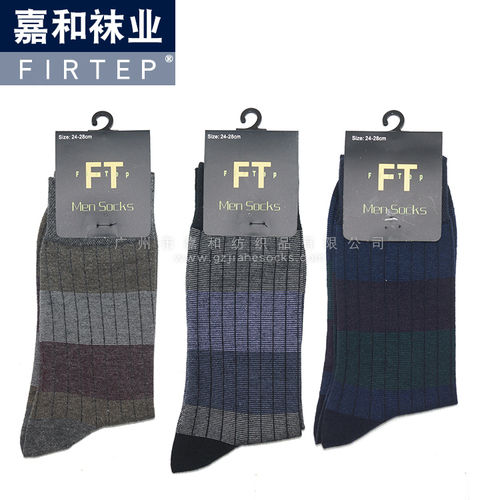 Breathable Jacquard Stripe Ribbed Crew Socks