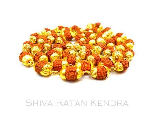 Pure 7mm Rudraksha Mala In Brass Capping