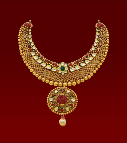 Vja-110 Antique Kundan Necklace