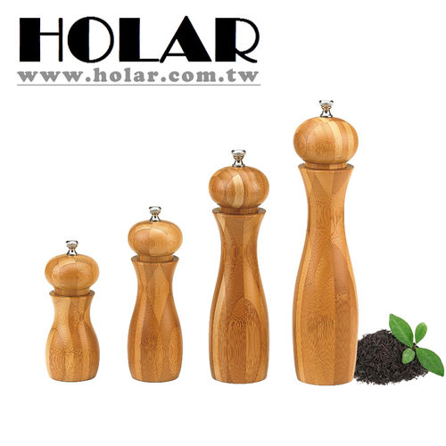 [Holar] 100% Taiwan Made 4.5"H To 10"H Pepper Mill With Natural Bamboo Use: Home