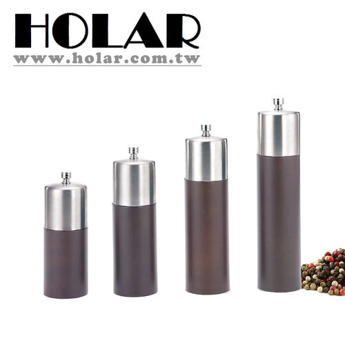 [Holar] 100% Mit 5"H To 8"H Pepper Mill With Stainless Steel And Rubber Wood Use: Home