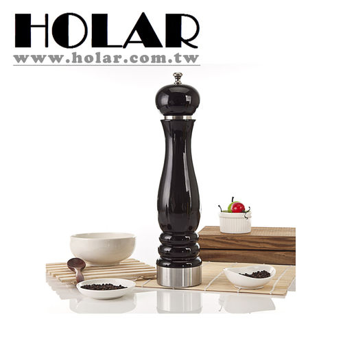 [Holar] Taiwan Made Original Black Wood Pepper Grinder With Stainless Steel