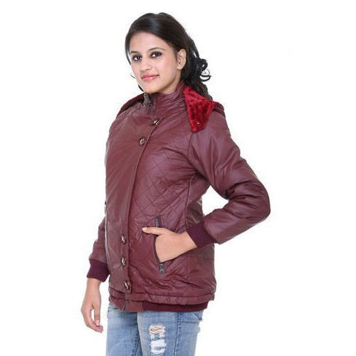 Ladies Designer Hooded Jacket Filling Material: Polyester