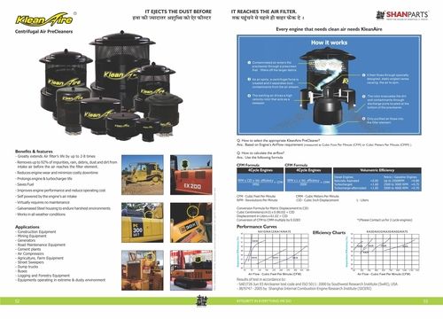 Centrifugal Precleaner For Excavator And Bulldozer Power: Electric Watt (W)