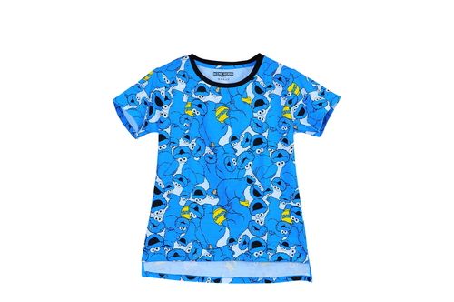 Women Tees With Cookie Monster Print