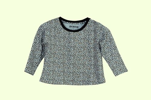 Womens Cheetah Print Crop Top T-shirt with 3/4th sleeve