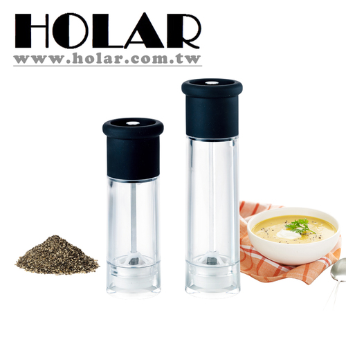 Black Clear Body Acrylic Pepper Mill With Ceramic Grinder