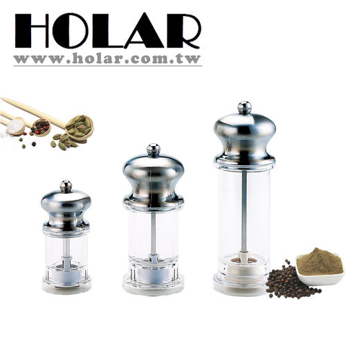 Salt Pepper Grinder With Clear Acrylic Body Size: 4"H / 5"H