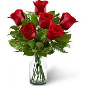 Six Red Rose Bouquet