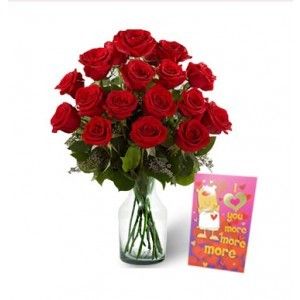 Two Dozen Red Rose Flower Bouquet