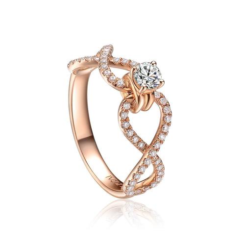 Certified 0.80 Tcw Round Cut Earth Mine White Vs2 Clarity Diamonds Solid 14Kt Rose Gold Unique Engagement Ring Very Good