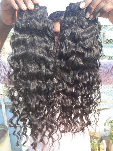 Curly Hair - 100g Machine Weft Indian Human Hair, 20" Length with Natural Shine and Hygienic Use