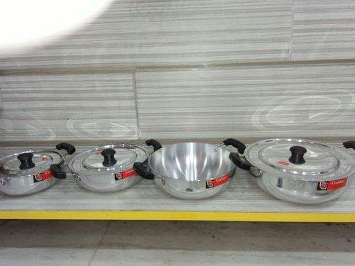 Silver Stainless Steel Kitchen Fry Pans