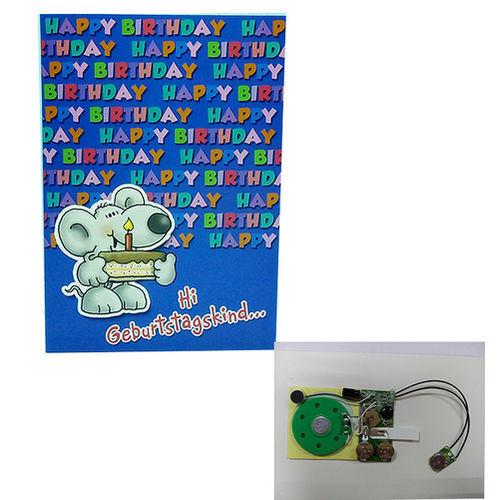 Musical Greeting Cards - Plastic Circuit Board | Custom Size, CMYK or Pantone Colors, Personalized MP3 Sound Recording, Foil Stamping and Glitter Finishing