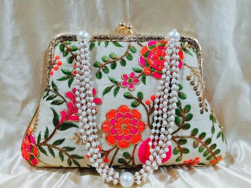 Fancy Pearl Handed Clutch Potli Bags