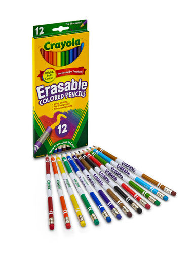 12 CT Erasable Coloured Pencils 