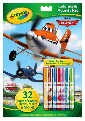 एक्टिविटी बुक्स एंड मार्कर्स डिज़्नी प्लेन्स