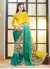 Georgette Yellow And Rama Saree