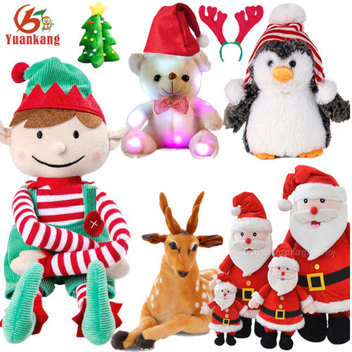 Christmas Singing Stuffed Animal Reindeer Santa Claus Penguin Toy