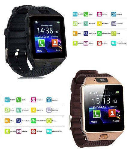 MARKIF DZ -09 Smart Watch for Boys and Girls with Camera Compatible with  Smart Phones Touchscreen Sim Card Supporter Watch Accessory (in Black) :  Amazon.in: Electronics