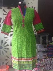 Cotton Ladies Long Sleeves Printed Kurti