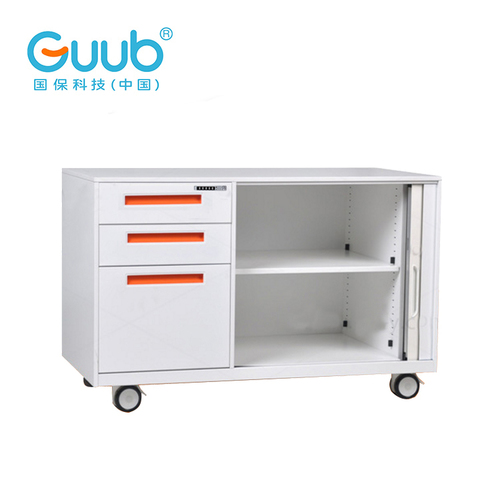 Ral Color Office Mobile Metal Storage Caddy With Smart Lock Tambour Door