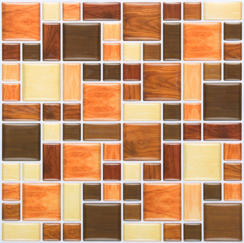 Vegetable Pattern Glass Mosaic Plastic Tile Size: 254X254Mm