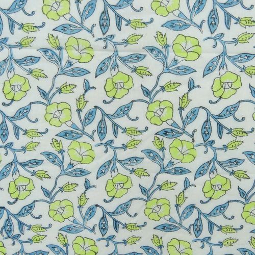 Hand Block Flower Print Fabric