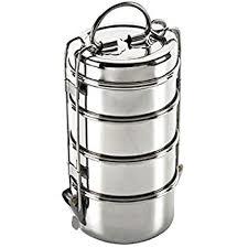 Round Plain Silver Tiffin Boxes