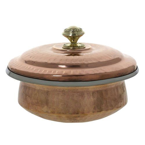 Brown Pure Copper Serving Bowl Tureen With Lids