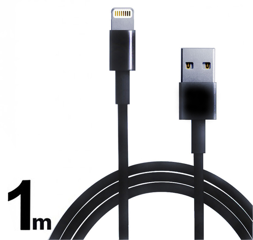 V3HMV 1 Meter USB Data Cable GRF 8 Pin for iPhone - USB, 1 Meter Length, Black Color | Multipurpose Lightning to USB Charging & Syncing Cable