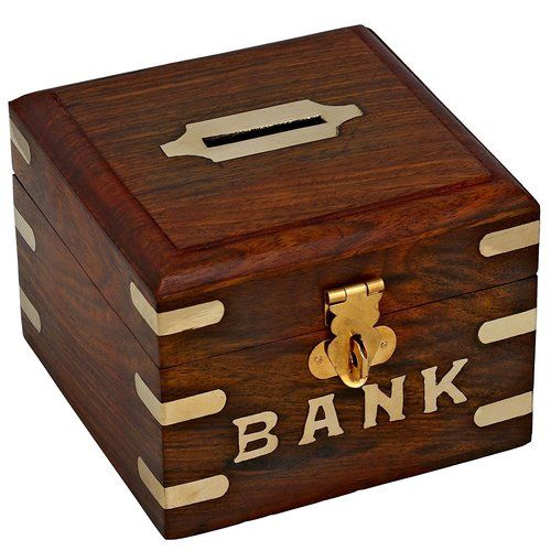 Light Wooden Bank For Children