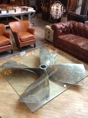 White Unique Coffee Glass Table