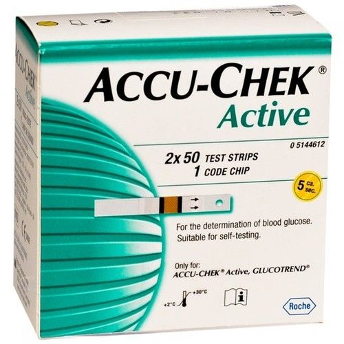  Accu Chek एक्टिव डायबिटीज टेस्ट स्ट्रिप्स 100