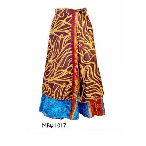 Party Wear Ladies Printed Wrap Around Skirt