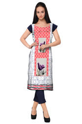 Cotton Ladies Half Sleeve Printed Kurtis