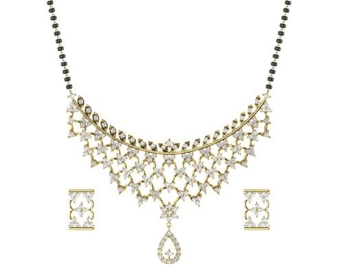 Micreation 18K Real Diamond Mangalsutra