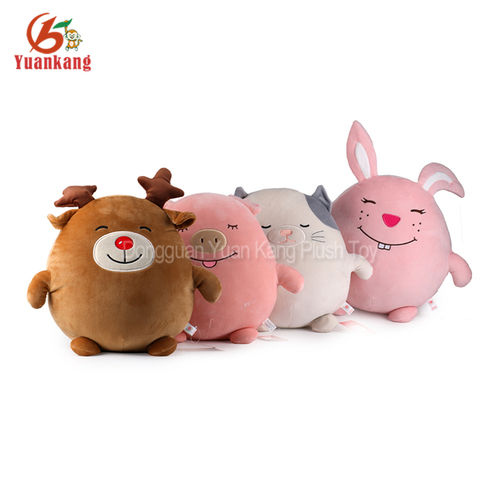 Small Round Series Plush Bear And Fat Pig Stuffed Toys