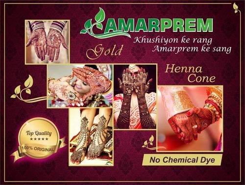 Amar Prem Henna Cones - Gold (Jumbo Cone)