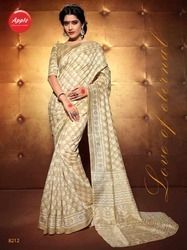 Chiffon Ladies Bhagalpuri Silk Saree