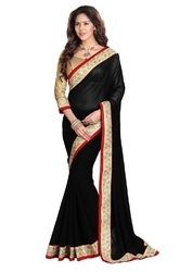 Ladies Gold Border Saree