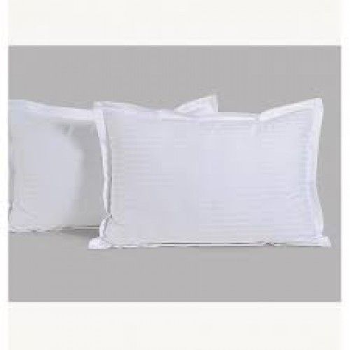 White Pillow Cover Stripe With Border Cotton Medium Size