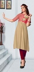 Ladies Chanderi Cotton Anarkali Kurtis