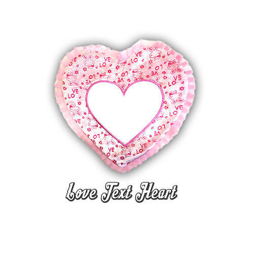 Cotton Rose Text Heart Cushion