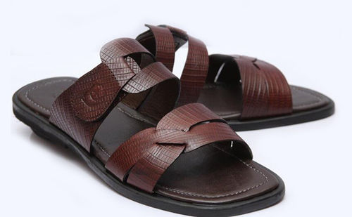 Plain Mens Leather Slippers