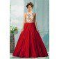 1 Stop Fashion Red Semi Stitched Tat Silk Gown 